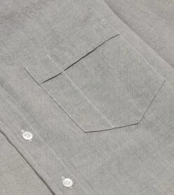 Grey Pinpoint Oxford Cotton Cloth Button-Down Shirt -Drakes Shop DR2A4A22446 10100 4