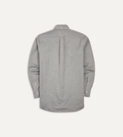 Grey Pinpoint Oxford Cotton Cloth Button-Down Shirt -Drakes Shop DR2A4A22446 10100 6