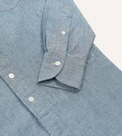 Light Blue Cotton Chambray Button-Down Shirt 12 Light Blue Cotton Chambray Button-Down Shirt -Drakes Shop DR2A4A22692 01200 5