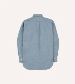 Light Blue Cotton Chambray Button-Down Shirt 13 Light Blue Cotton Chambray Button-Down Shirt -Drakes Shop DR2A4A22692 01200 6