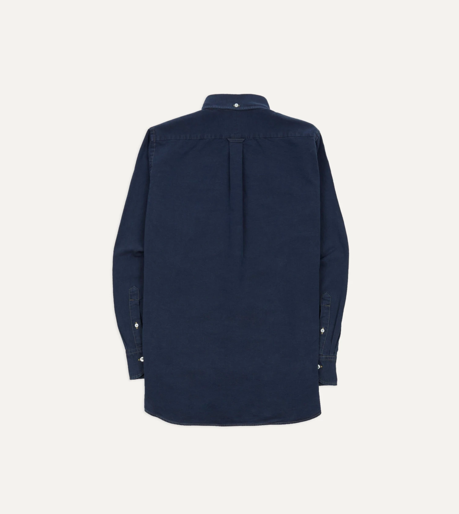 Dark Blue Cotton Chambray Button-Down Shirt 5 Dark Blue Cotton Chambray Button-Down Shirt - Image 3