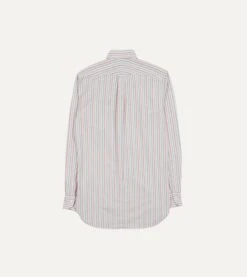 Red, Beige And Blue Triple Stripe Cotton Oxford Cloth Button-Down Shirt -Drakes Shop DR2A4A23599 01702 6