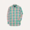 Green And Blue Madras Check Cotton Button-Down Shirt -Drakes Shop DR2A4A23701 01702 1