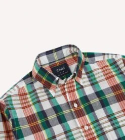 Blue And Red Madras Check Cotton Button-Down Shirt 10 Blue And Red Madras Check Cotton Button-Down Shirt -Drakes Shop DR2A4A23701 02203 3