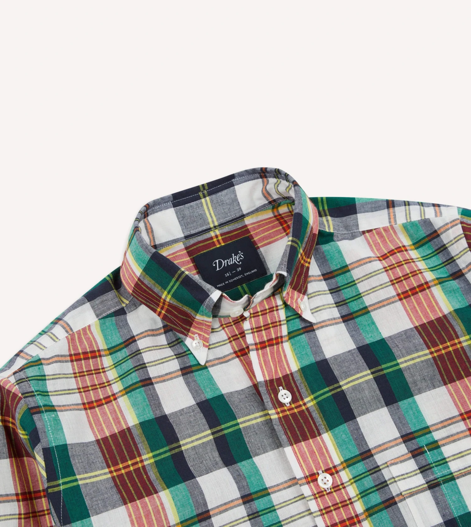 Blue And Red Madras Check Cotton Button-Down Shirt 5 Blue And Red Madras Check Cotton Button-Down Shirt - Image 3