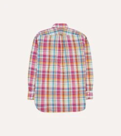 Pink Madras Check Cotton Button-Down Shirt -Drakes Shop DR2A4A24028 01993 6