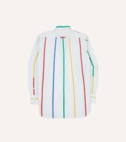 Primary Stripe Poplin Button-Down Fun Shirt 13 Primary Stripe Poplin Button-Down Fun Shirt -Drakes Shop DR2A4A24030 01002 6