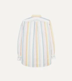 Yellow, Pink And Blue Stripe Cotton Oxford Cloth Button-Down Shirt 13 Yellow, Pink And Blue Stripe Cotton Oxford Cloth Button-Down Shirt -Drakes Shop DR2A4A24034 01992 6