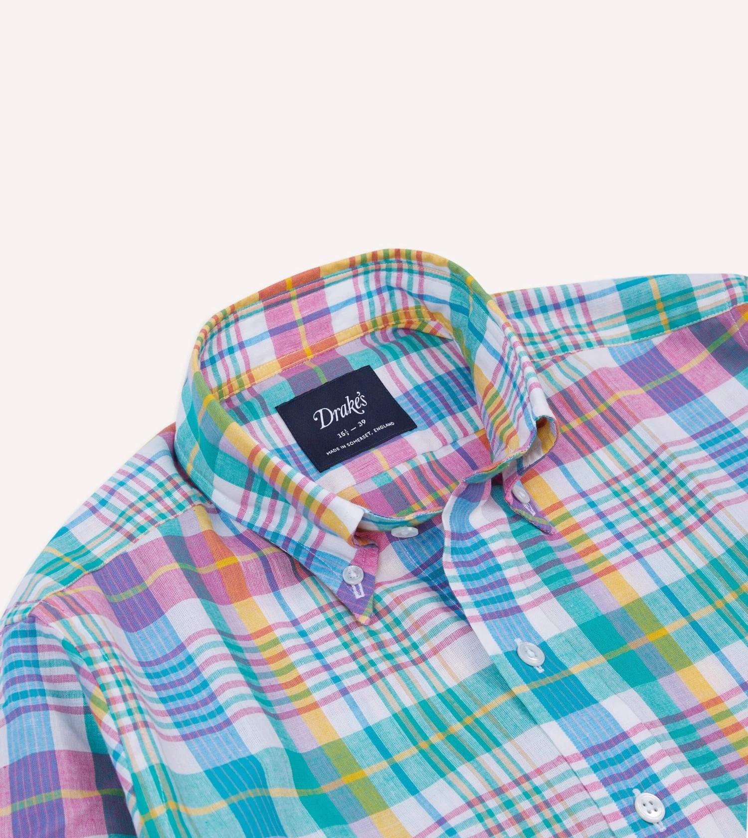 Green Madras Check Cotton Button-Down Shirt 5 Green Madras Check Cotton Button-Down Shirt - Image 3