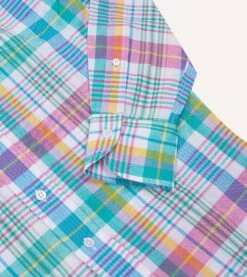 Green Madras Check Cotton Button-Down Shirt 12 Green Madras Check Cotton Button-Down Shirt -Drakes Shop DR2A4A24050 01403 5