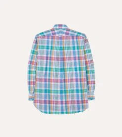 Green Madras Check Cotton Button-Down Shirt 13 Green Madras Check Cotton Button-Down Shirt -Drakes Shop DR2A4A24050 01403 6