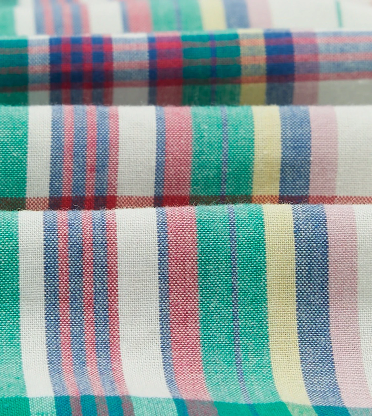 White, Purple And Green Madras Check Cotton Button-Down Shirt 4 White, Purple And Green Madras Check Cotton Button-Down Shirt - Image 2