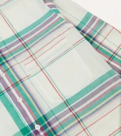 White, Purple And Green Madras Check Cotton Button-Down Shirt 11 White, Purple And Green Madras Check Cotton Button-Down Shirt -Drakes Shop DR2A4A24059 01003 4