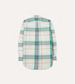 White, Purple And Green Madras Check Cotton Button-Down Shirt 13 White, Purple And Green Madras Check Cotton Button-Down Shirt -Drakes Shop DR2A4A24059 01003 6