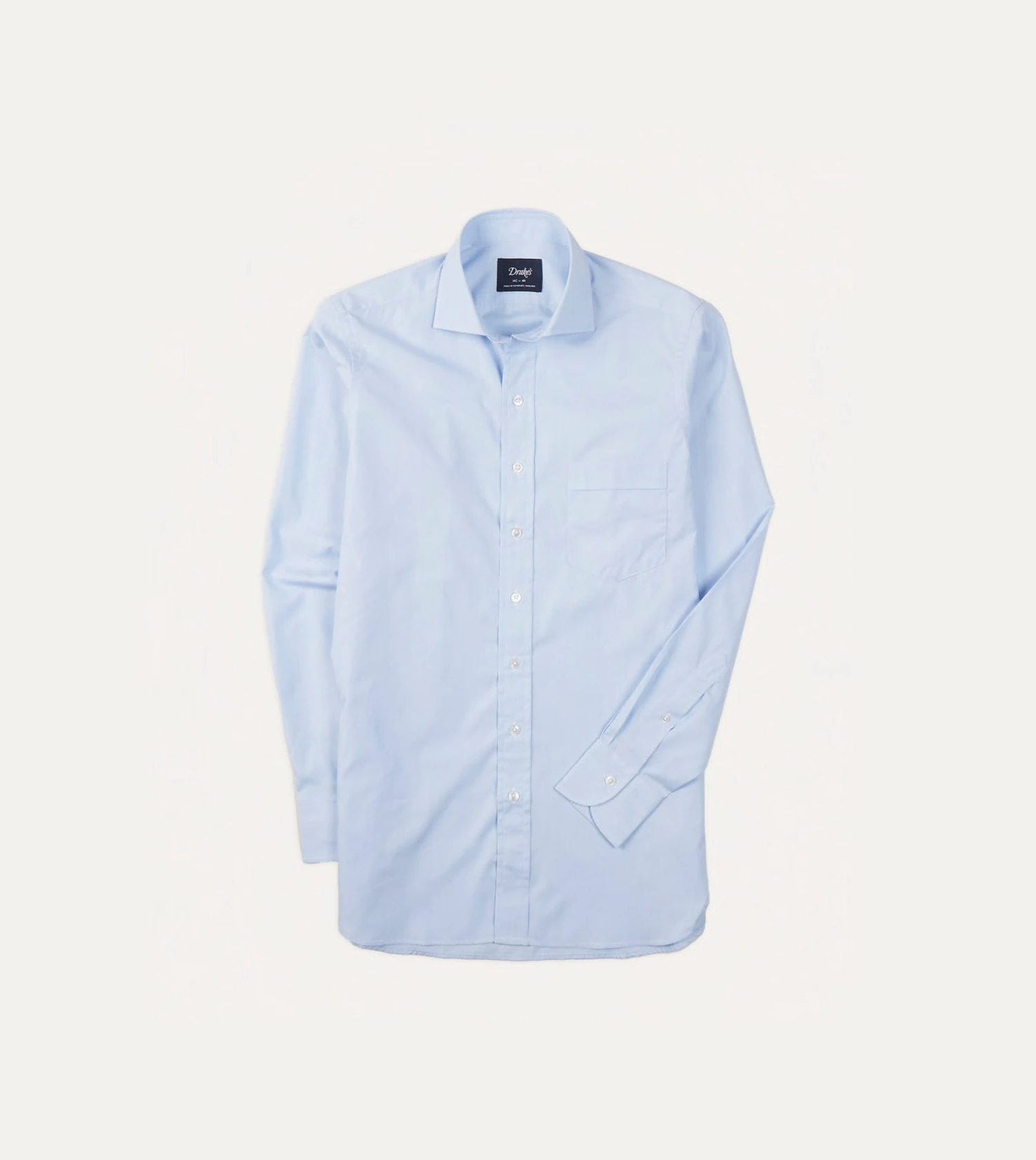 Sky Blue Cotton Spread Collar End-on-End Poplin Shirt 3 Sky Blue Cotton Spread Collar End-on-End Poplin Shirt
