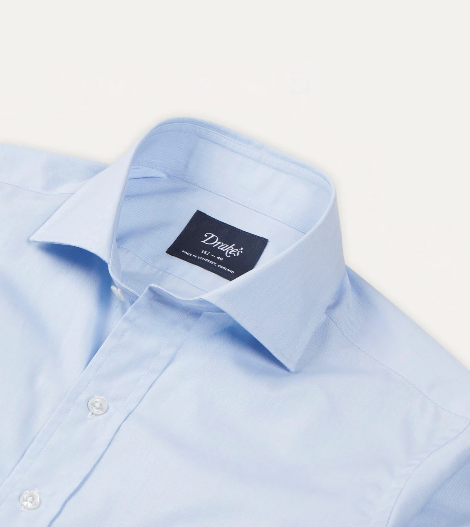 Sky Blue Cotton Spread Collar End-on-End Poplin Shirt 6 Sky Blue Cotton Spread Collar End-on-End Poplin Shirt - Image 4