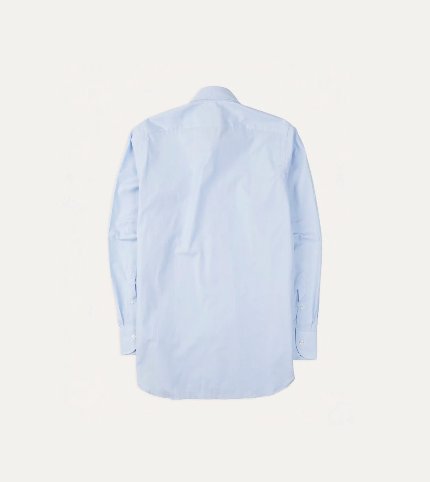 Sky Blue Cotton Spread Collar End-on-End Poplin Shirt 5 Sky Blue Cotton Spread Collar End-on-End Poplin Shirt - Image 3