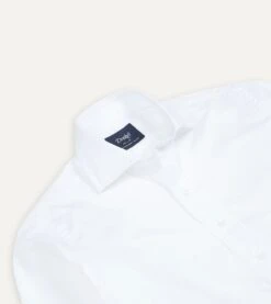 White Cotton Spread Collar Poplin Shirt -Drakes Shop DR2A4B21849 01000 3