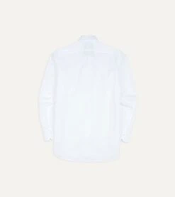 White Cotton Spread Collar Poplin Shirt -Drakes Shop DR2A4B21849 01000 5