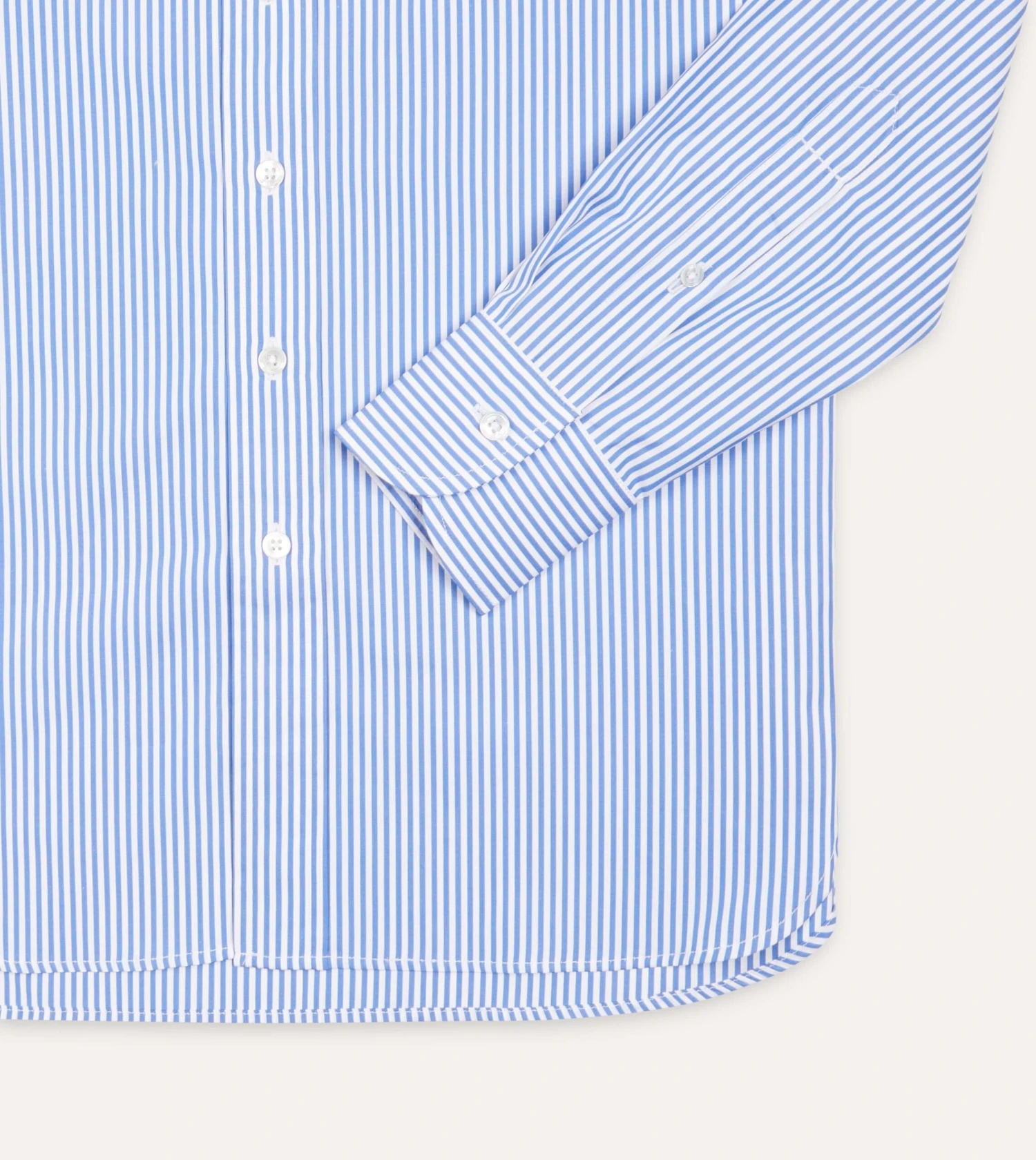 Dark Blue And White Bengal Stripe Spread Collar Cotton Poplin Shirt 6 Dark Blue And White Bengal Stripe Spread Collar Cotton Poplin Shirt - Image 4