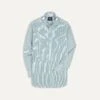 Green And White Bengal Stripe Spread Collar Cotton Poplin Shirt 2 Green And White Bengal Stripe Spread Collar Cotton Poplin Shirt -Drakes Shop DR2A4B21970 04402 1