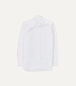 White Cotton Oxford Cloth Long Point Collar Shirt -Drakes Shop DR2A4C22944 01000 5