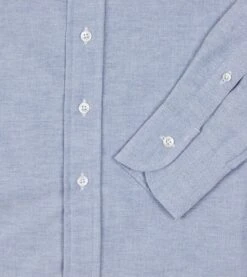 Blue Cotton Oxford Cloth Long Point Collar Shirt 11 Blue Cotton Oxford Cloth Long Point Collar Shirt -Drakes Shop DR2A4C22944 02250 4