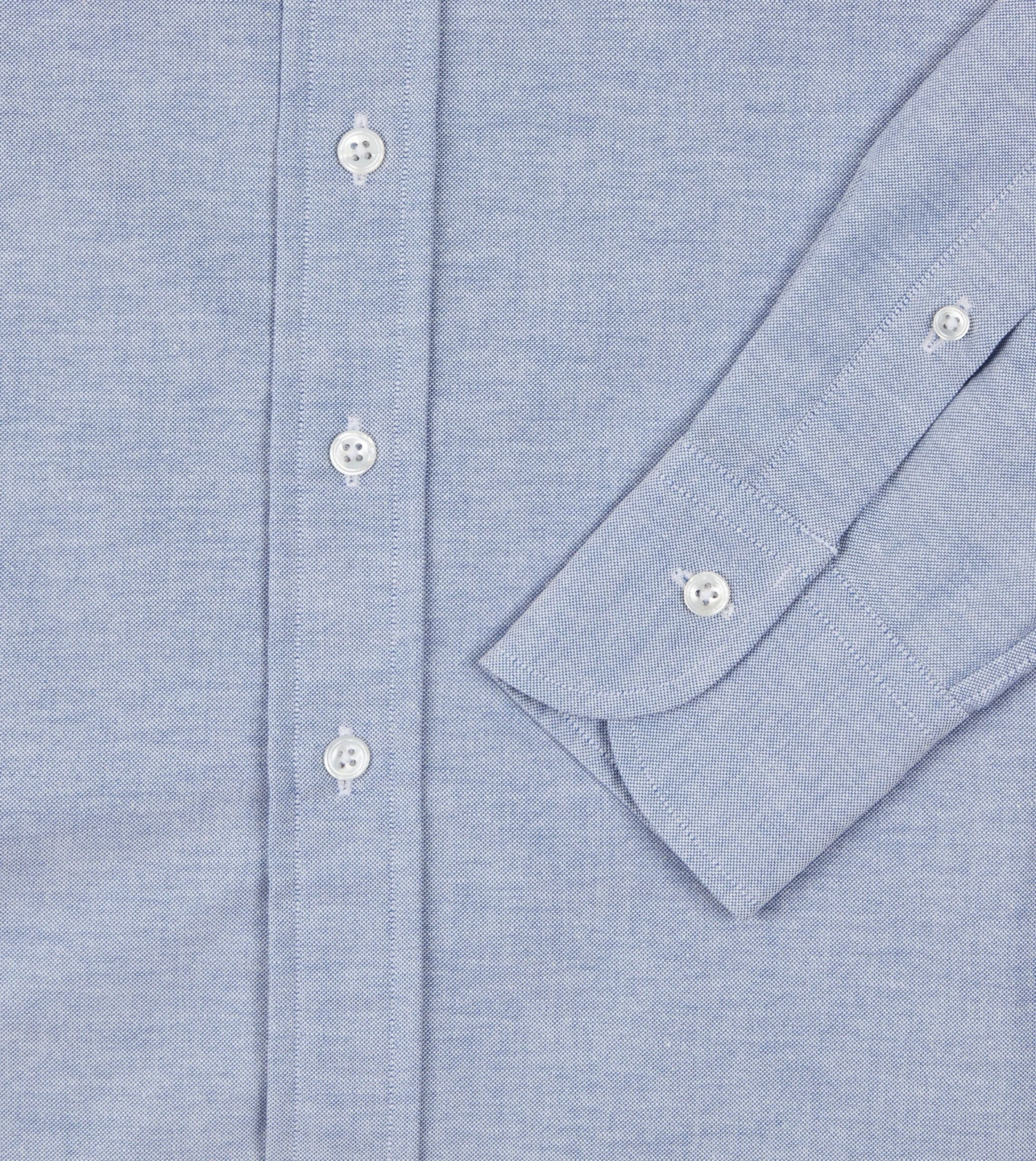 Blue Cotton Oxford Cloth Long Point Collar Shirt 7 Blue Cotton Oxford Cloth Long Point Collar Shirt - Image 5