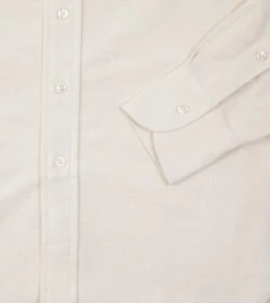 Cream Cotton Oxford Cloth Long Point Collar Shirt -Drakes Shop DR2A4C22944 03050 4