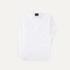White Cotton Poplin Long Point Collar Shirt -Drakes Shop DR2A4C22945 01000 1