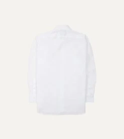 White Cotton Poplin Long Point Collar Shirt -Drakes Shop DR2A4C22945 01000 5
