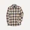 Navy, White And Rust Check Brushed Cotton Two-Pocket Work Shirt -Drakes Shop DR2A4D23594 01303 1