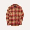 Red And Brown Check Brushed Cotton Two-Pocket Work Shirt -Drakes Shop DR2A4D23595 01803 1