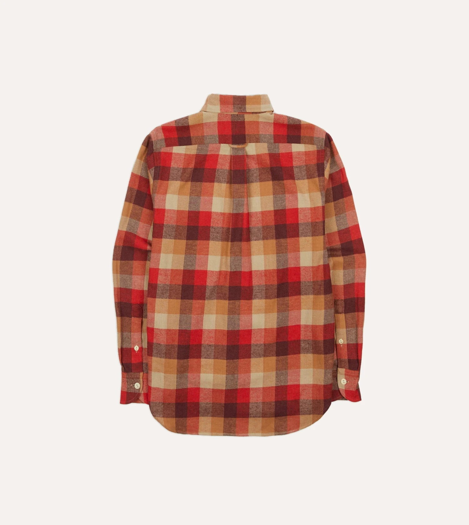 Red And Brown Check Brushed Cotton Two-Pocket Work Shirt 8 Red And Brown Check Brushed Cotton Two-Pocket Work Shirt - Image 6