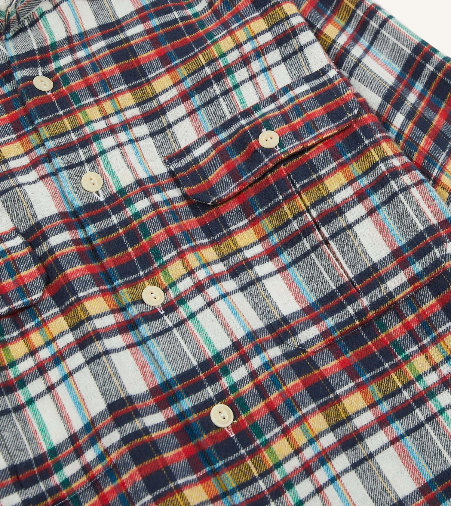 Multi Check Brushed Cotton Two-Pocket Work Shirt 6 Multi Check Brushed Cotton Two-Pocket Work Shirt - Image 4