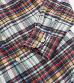 Multi Check Brushed Cotton Two-Pocket Work Shirt 12 Multi Check Brushed Cotton Two-Pocket Work Shirt -Drakes Shop DR2A4D23596 01103 5
