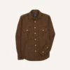 Brown Wool Two-Pocket Work Shirt -Drakes Shop DR2A4D23601 01300 1