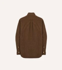 Brown Wool Two-Pocket Work Shirt -Drakes Shop DR2A4D23601 01300 6 Potentiallydupeleft