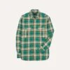 Green And Yellow Check Slub Brushed Cotton Two-Pocket Work Shirt 1 Green And Yellow Check Slub Brushed Cotton Two-Pocket Work Shirt -Drakes Shop DR2A4D24088 02403 1