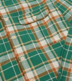 Green And Yellow Check Slub Brushed Cotton Two-Pocket Work Shirt 11 Green And Yellow Check Slub Brushed Cotton Two-Pocket Work Shirt -Drakes Shop DR2A4D24088 02403 4