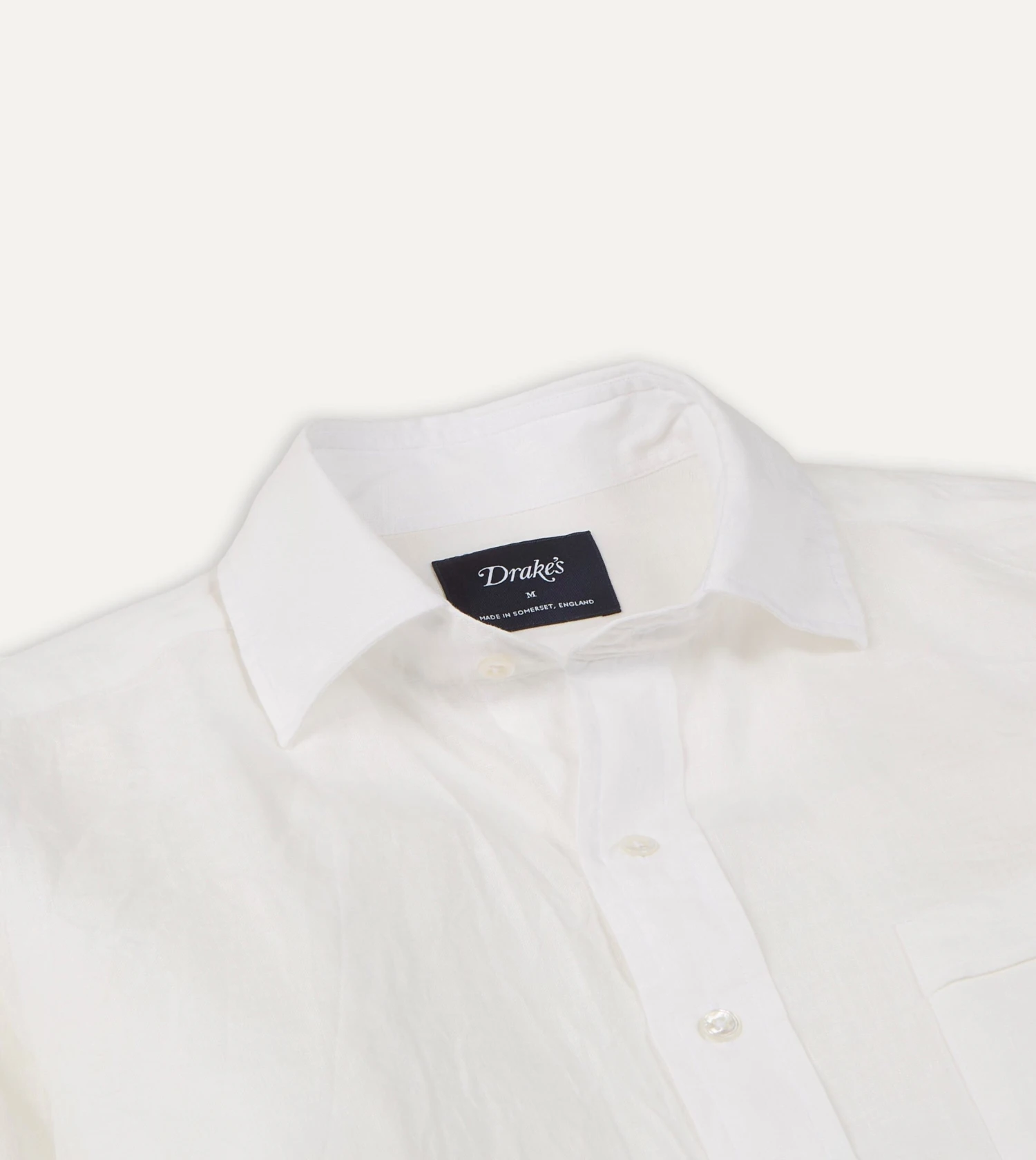 Ecru Linen Spread Collar Shirt 6 Ecru Linen Spread Collar Shirt - Image 4
