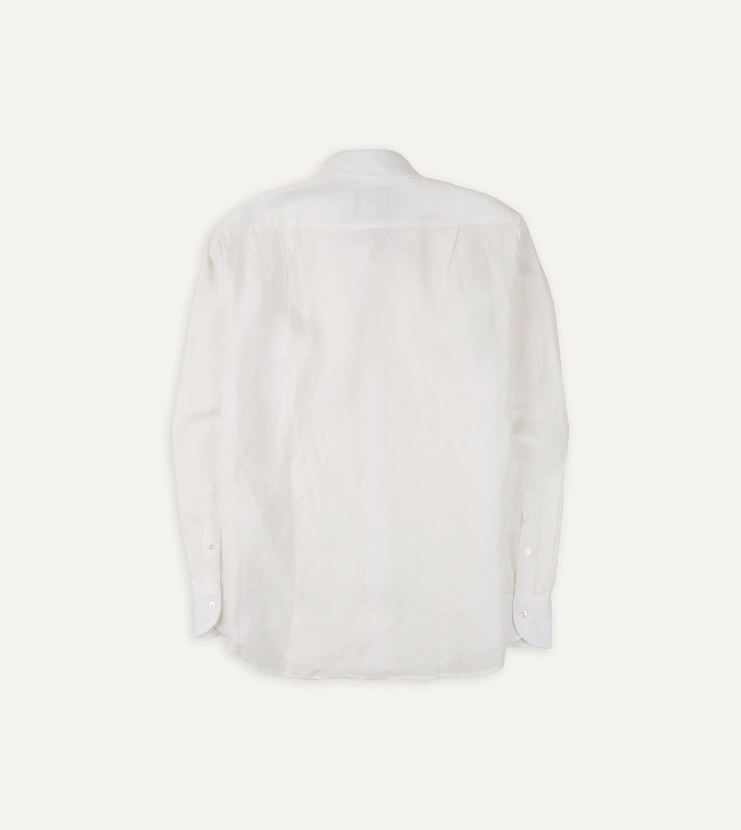 Ecru Linen Spread Collar Shirt 5 Ecru Linen Spread Collar Shirt - Image 3