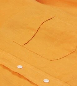 Yellow Linen Spread Collar Shirt -Drakes Shop DR2A4E21915 03500 4