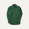 Forest Green Linen Spread Collar Shirt -Drakes Shop DR2A4E21915 07400 1