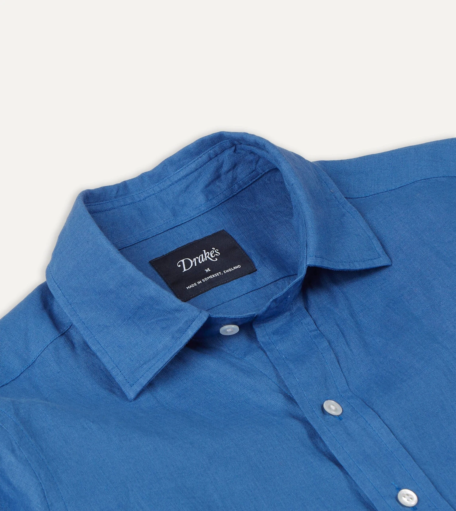 Bright Navy Linen Spread Collar Shirt 6 Bright Navy Linen Spread Collar Shirt - Image 4