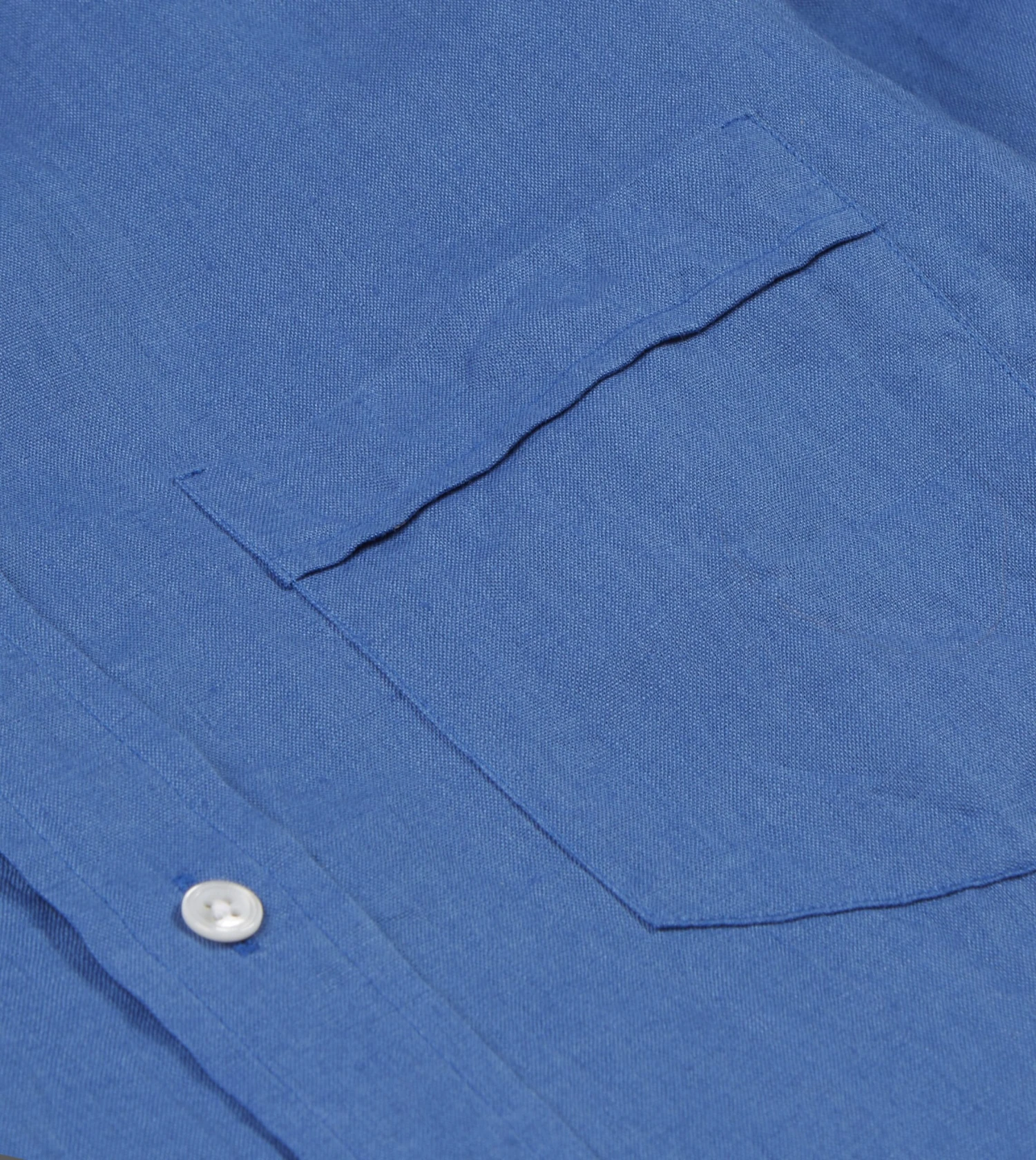 Bright Navy Linen Spread Collar Shirt 7 Bright Navy Linen Spread Collar Shirt - Image 5