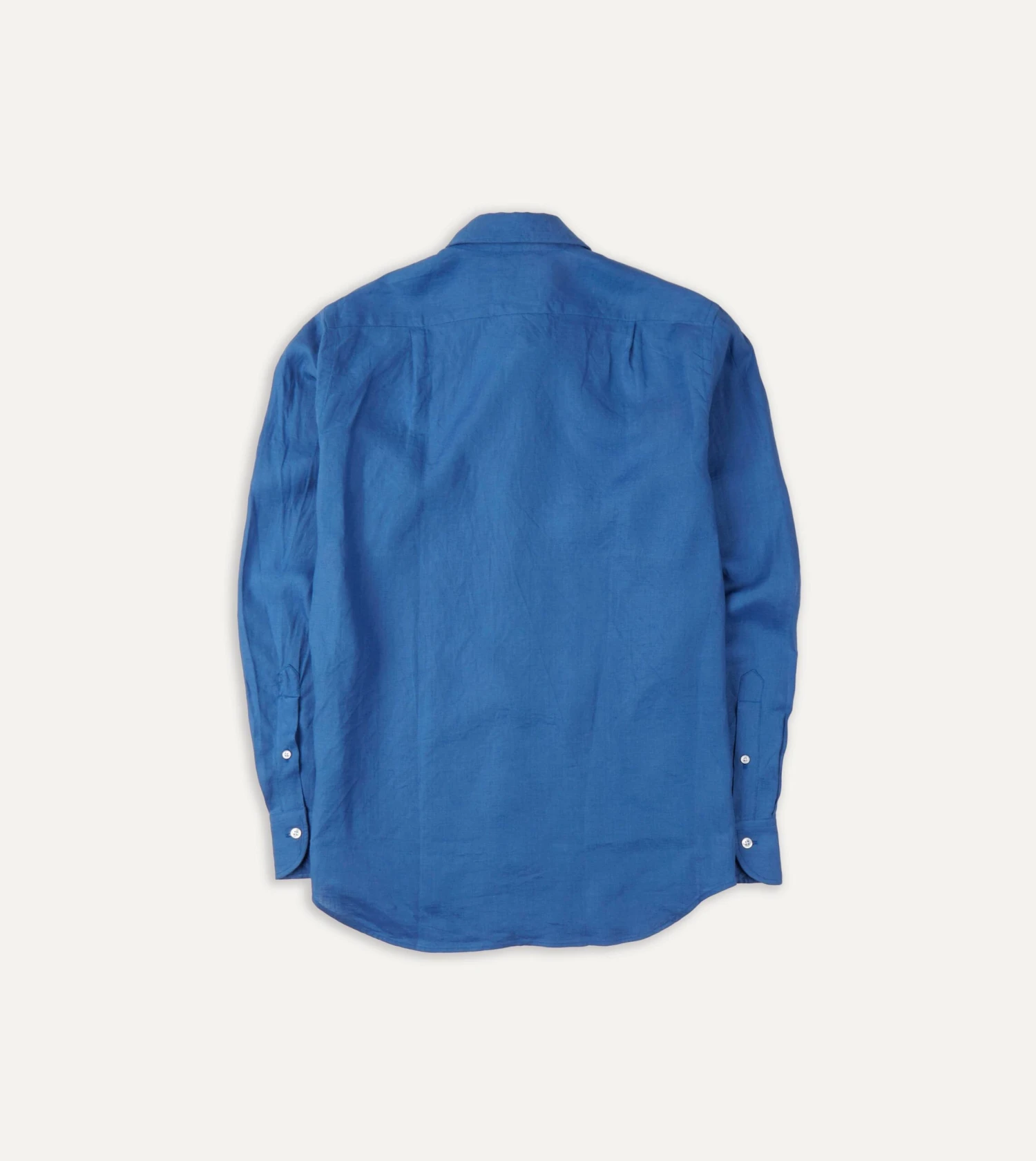 Bright Navy Linen Spread Collar Shirt 5 Bright Navy Linen Spread Collar Shirt - Image 3