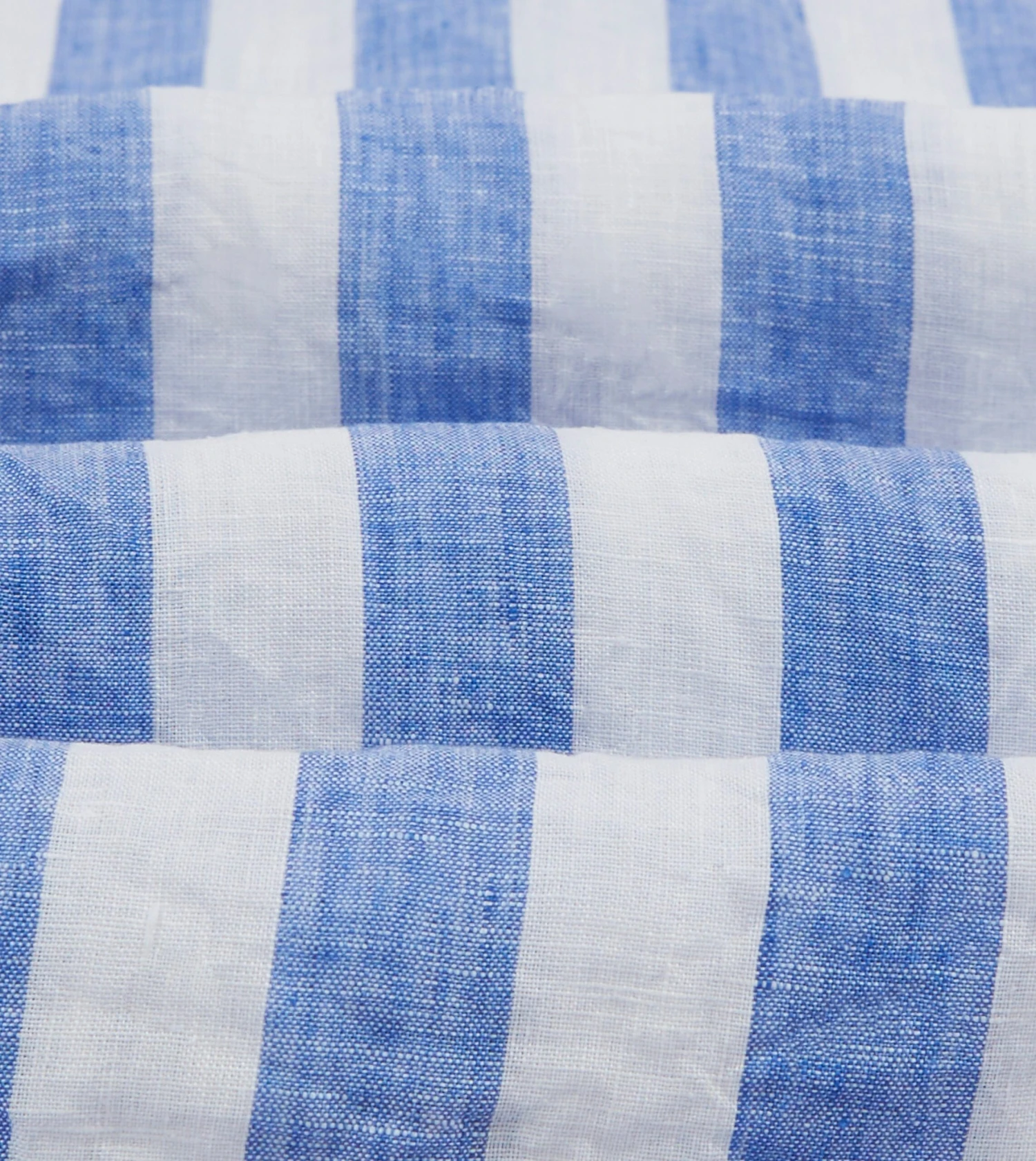 Blue And White Broad Stripe Linen Spread Collar Shirt 4 Blue And White Broad Stripe Linen Spread Collar Shirt - Image 2