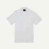 White Seersucker Camp Collar Short Sleeve Shirt -Drakes Shop DR2A4F23172 01 000 1