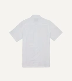 White Seersucker Camp Collar Short Sleeve Shirt -Drakes Shop DR2A4F23172 01 000 5